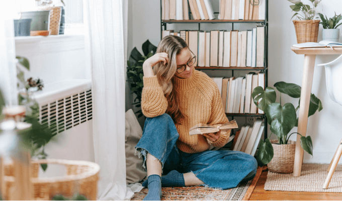 Woman reading a book