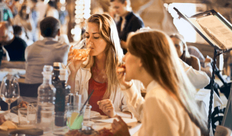 People eating in a restaurant