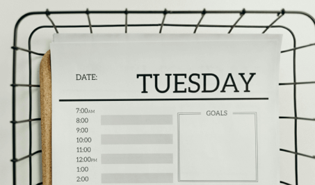 A to do list with days and date
