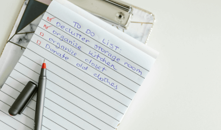 Notebook with to do list